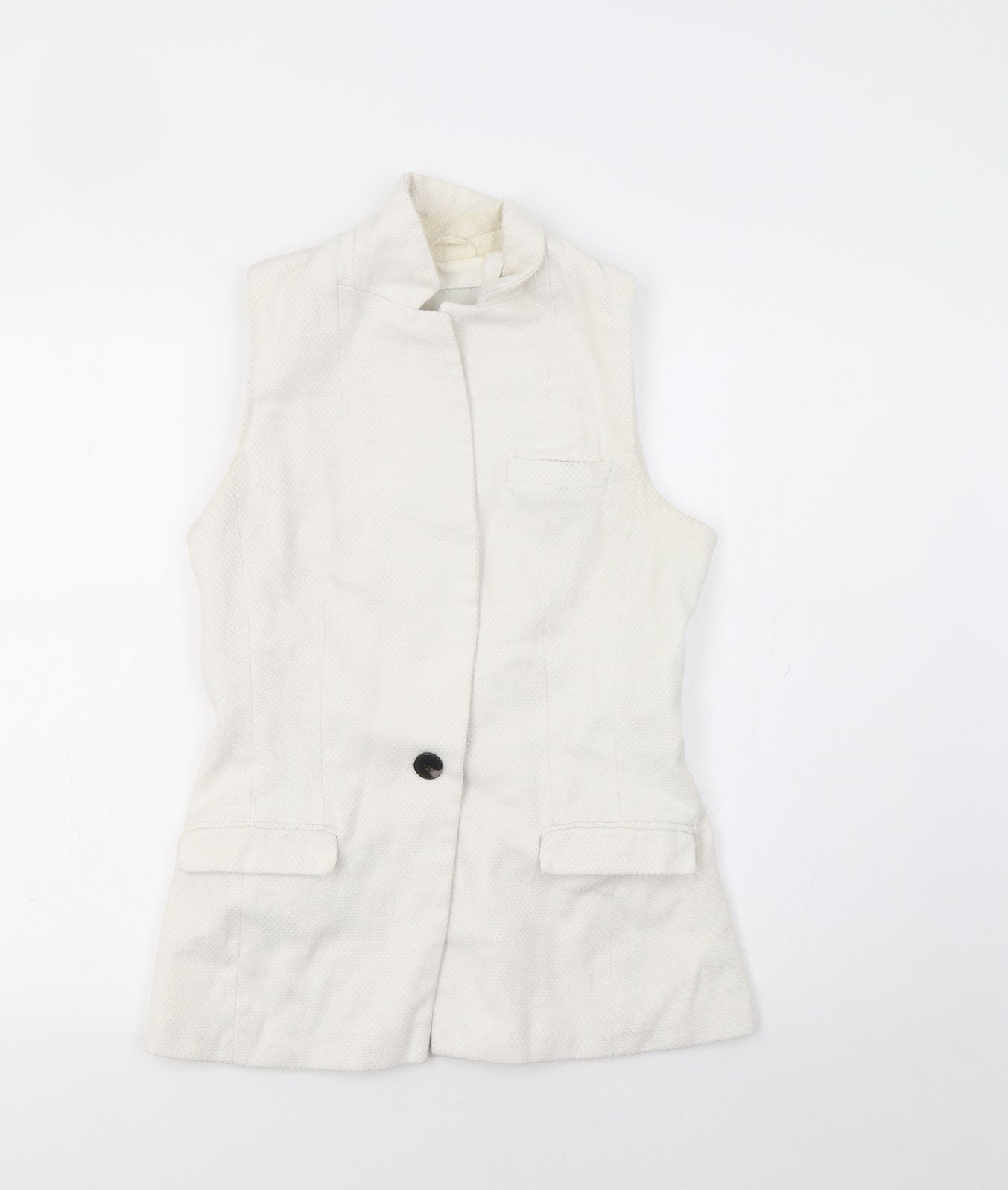 NEXT Womens White   Gilet Waistcoat Size 12