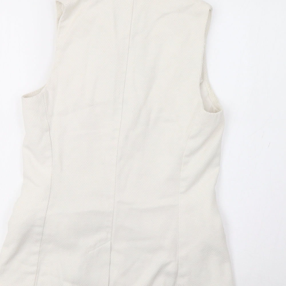NEXT Womens White   Gilet Waistcoat Size 12