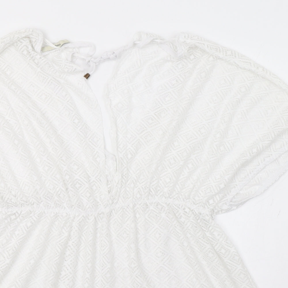 George Womens White   Tunic Blouse One Size  - Beach Cover Up