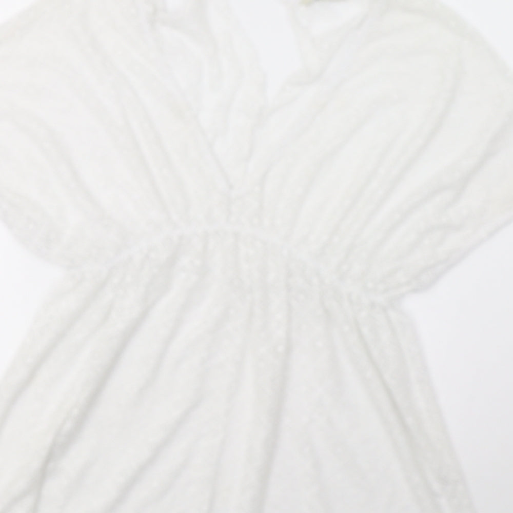 George Womens White   Tunic Blouse One Size  - Beach Cover Up