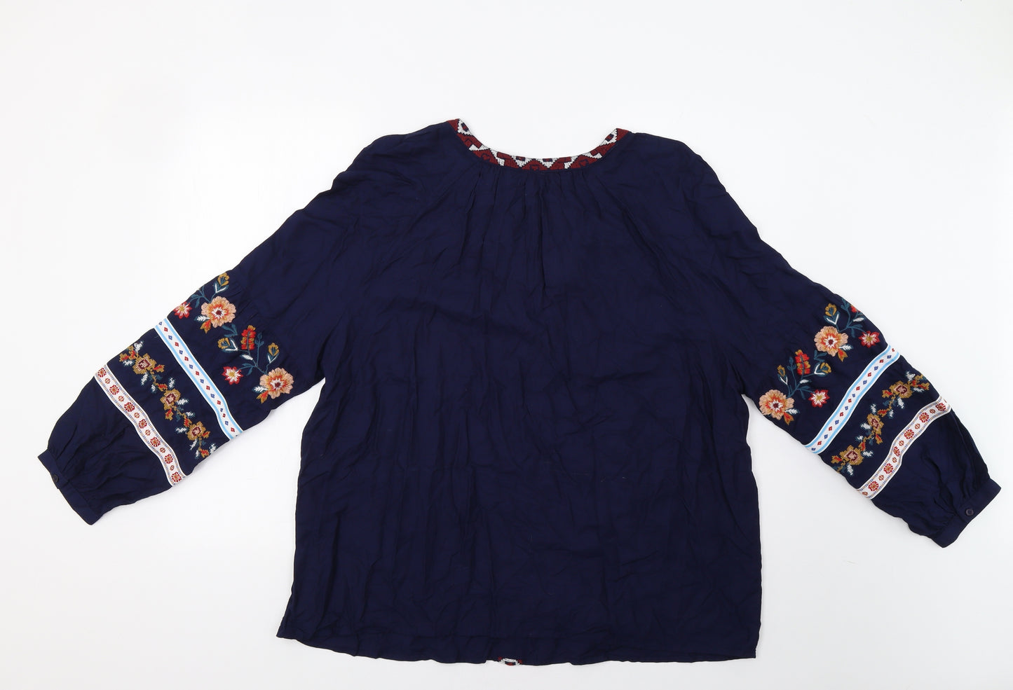 George Womens Blue Floral  Tunic Blouse Size 20