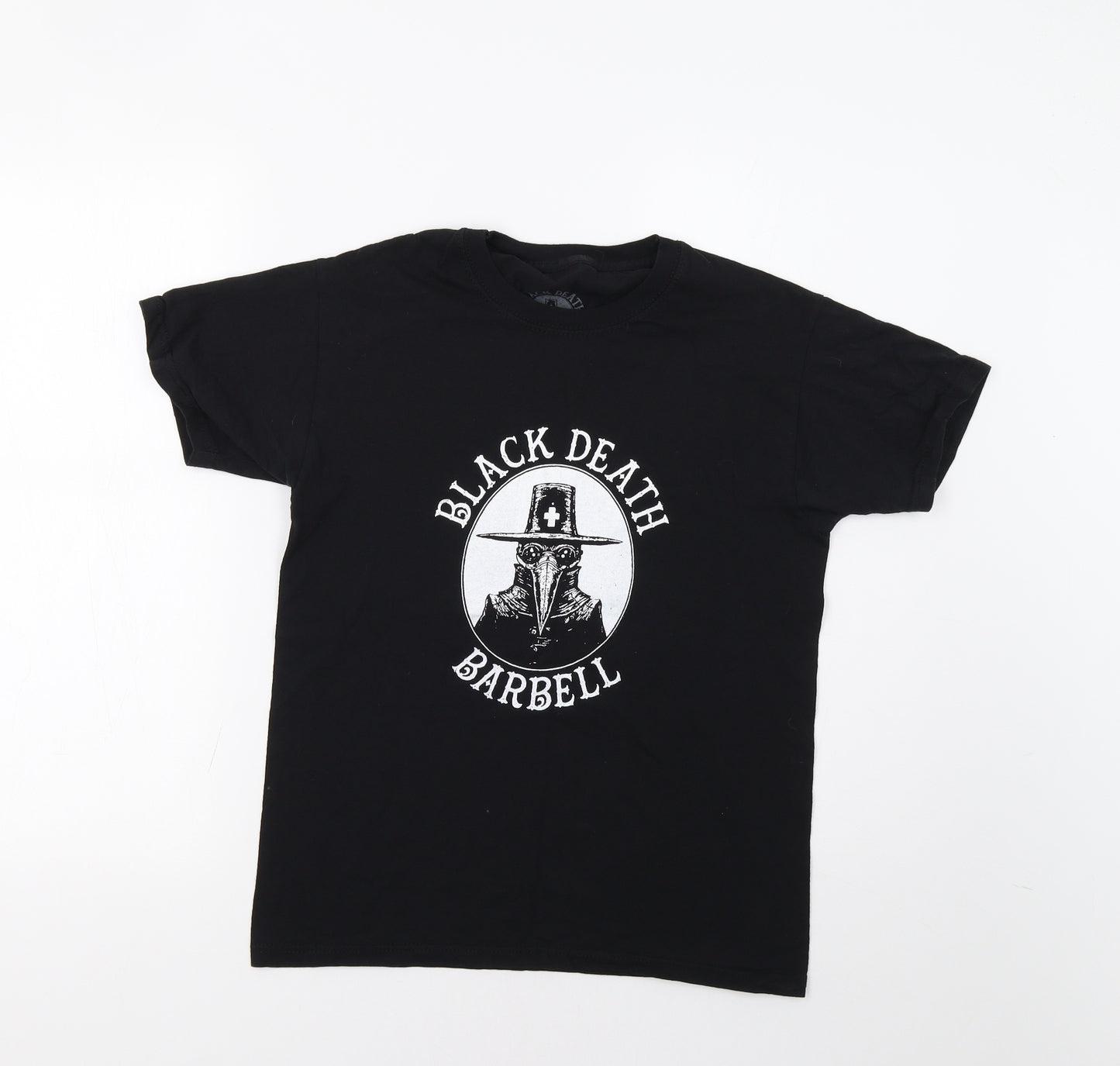 Black Death Barbell Womens Black   Basic T-Shirt Size S  - Black Death