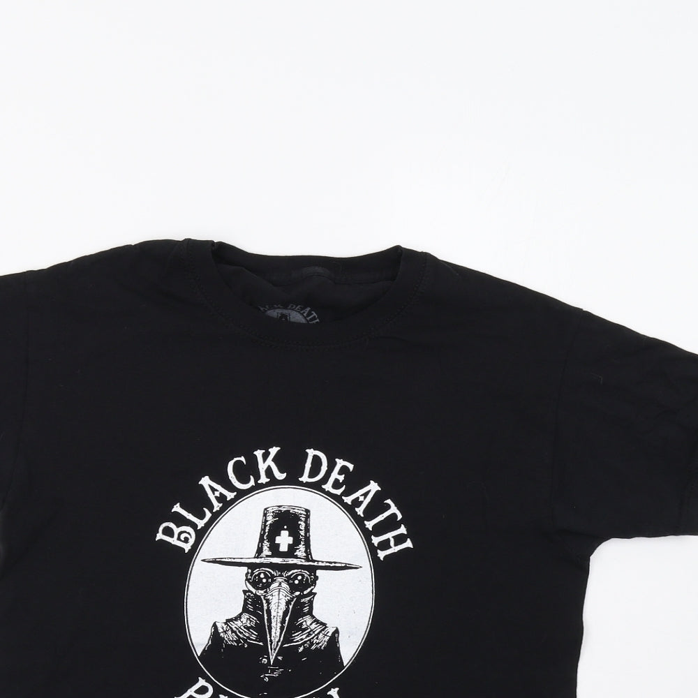Black Death Barbell Womens Black   Basic T-Shirt Size S  - Black Death
