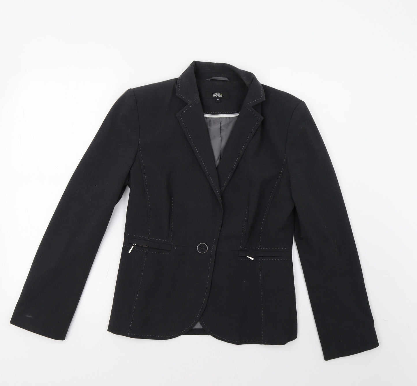M&S Womens Black   Jacket Blazer Size 10