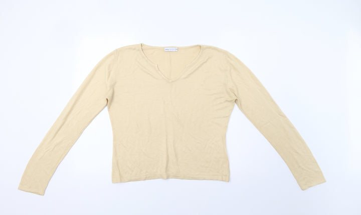Debbie Morgan Womens Yellow Pullover Jumper Size M