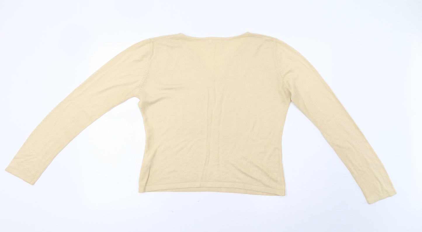 Debbie Morgan Womens Yellow   Pullover Jumper Size M