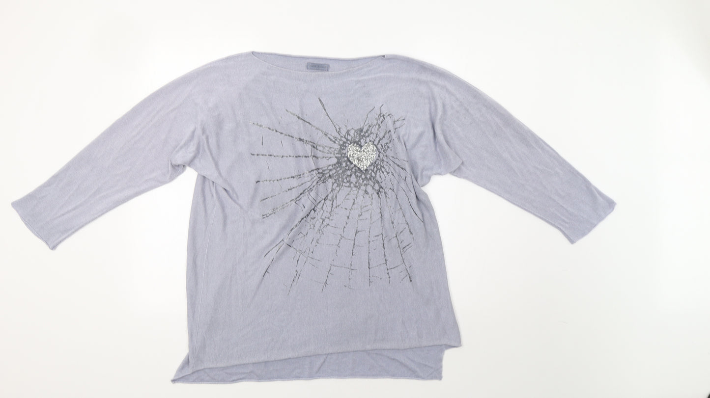 Made in Italy Womens Grey   Pullover Jumper Size L  - Heart