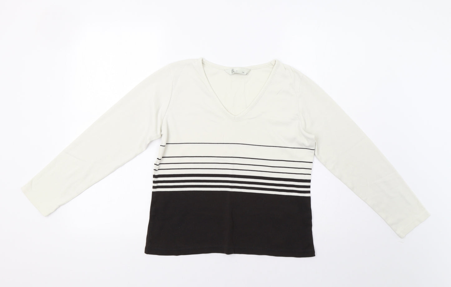 BHS Womens White Striped  Basic Blouse Size 14