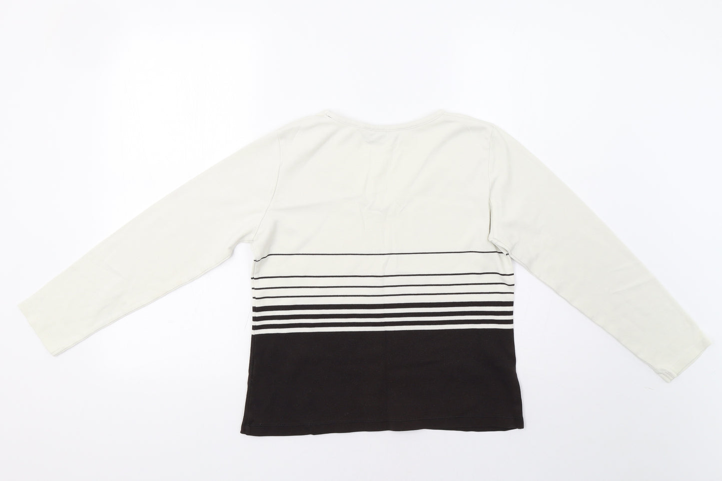 BHS Womens White Striped  Basic Blouse Size 14