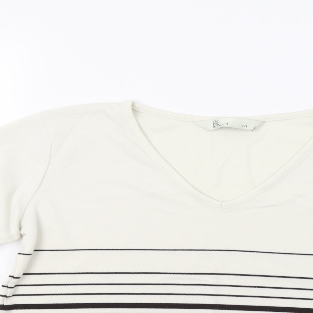 BHS Womens White Striped  Basic Blouse Size 14