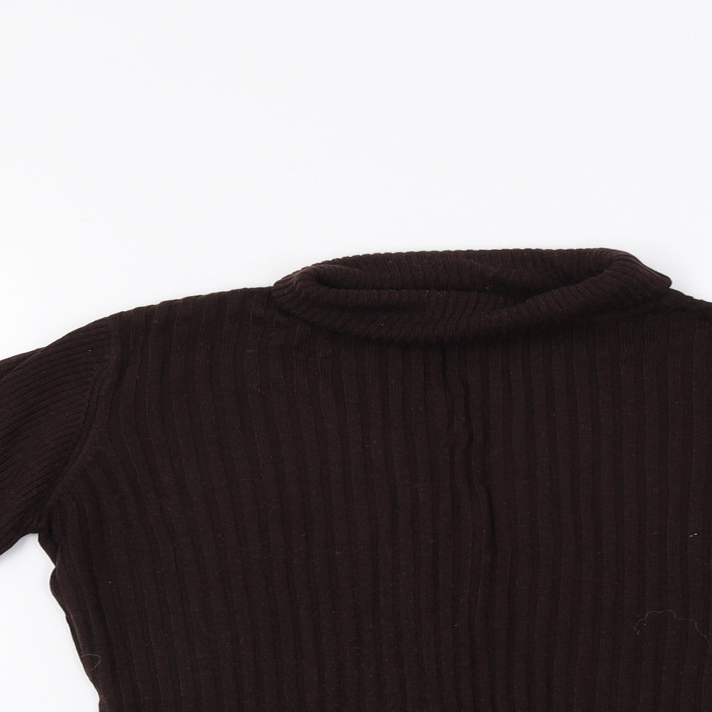 Dorothy Perkins Womens Brown   Henley Jumper Size 8