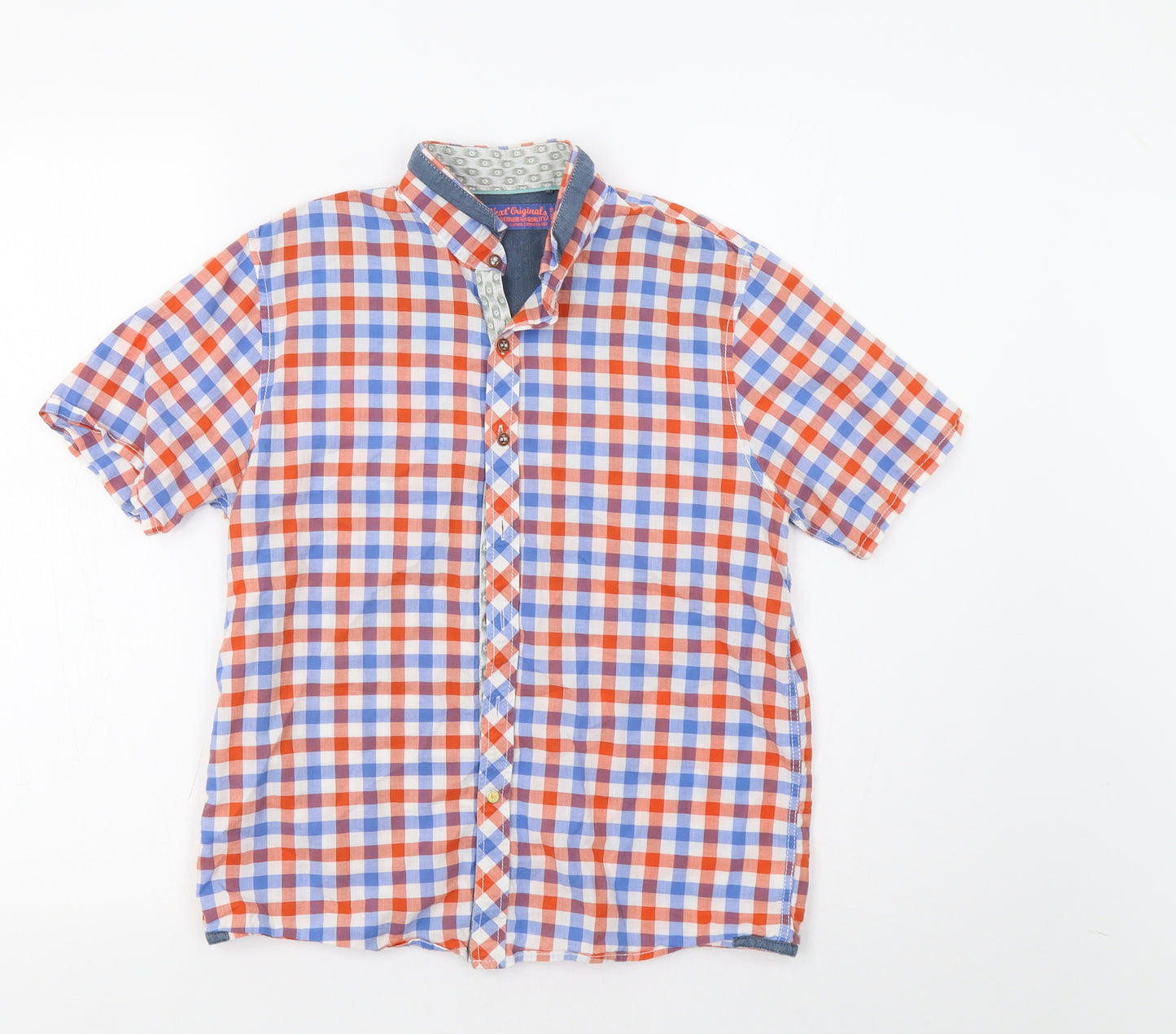 NEXT Boys Blue Check  Basic Button-Up Size 11 Years