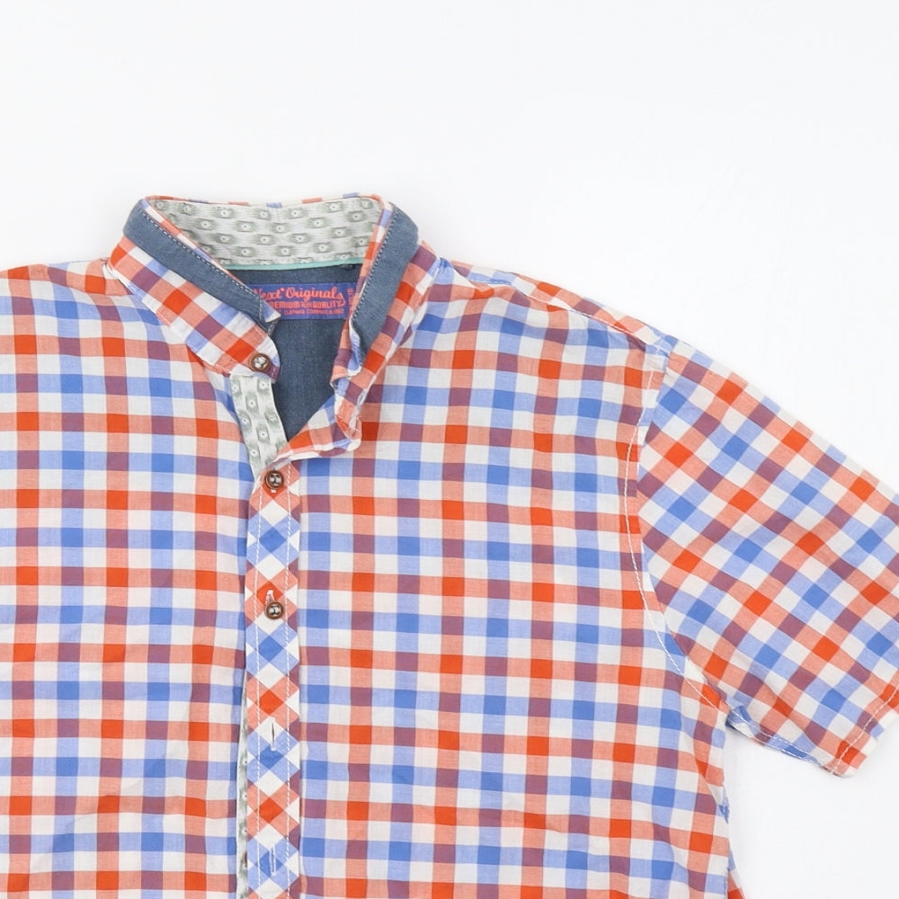 NEXT Boys Blue Check  Basic Button-Up Size 11 Years