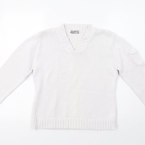 South Womens White   Pullover Jumper Size M