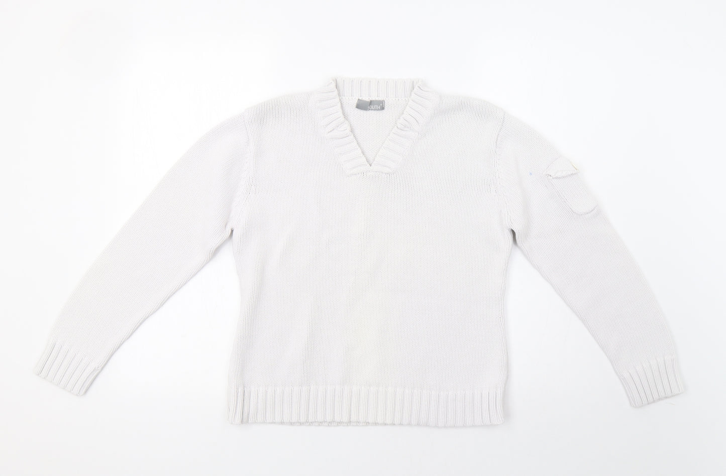 South Womens White   Pullover Jumper Size M