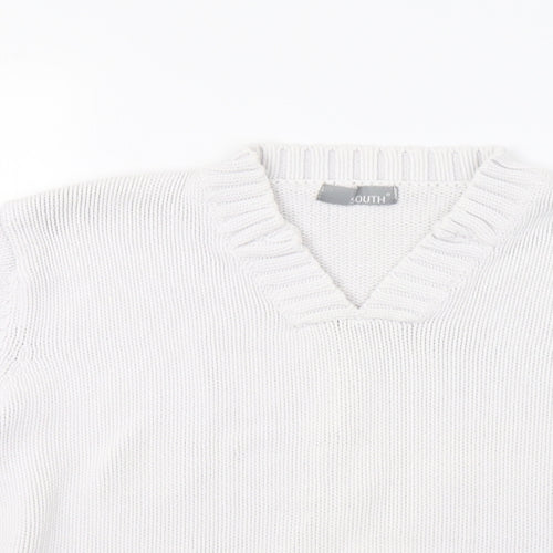 South Womens White   Pullover Jumper Size M