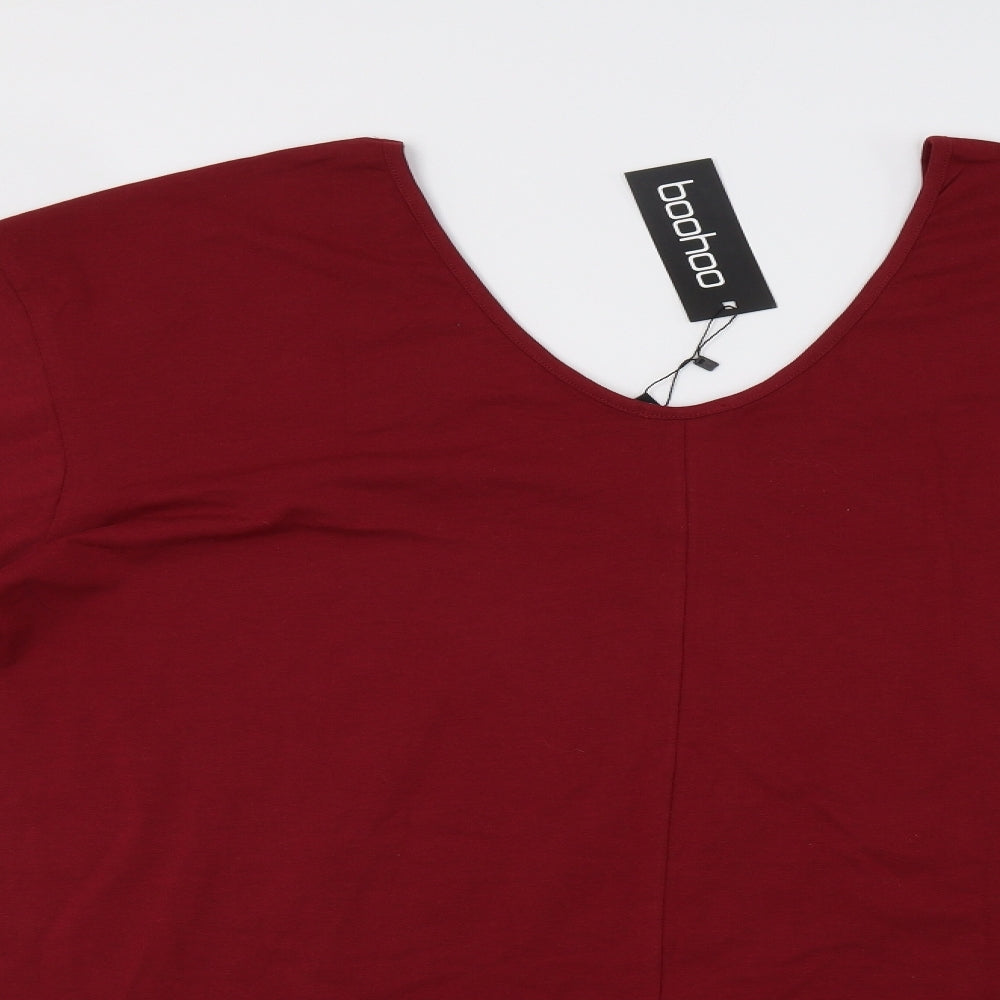 Boohoo Womens Red   Tunic T-Shirt Size 18