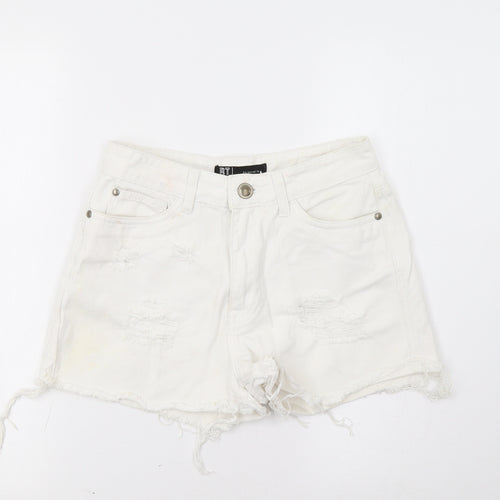 RT Womens White   Hot Pants Shorts Size 10