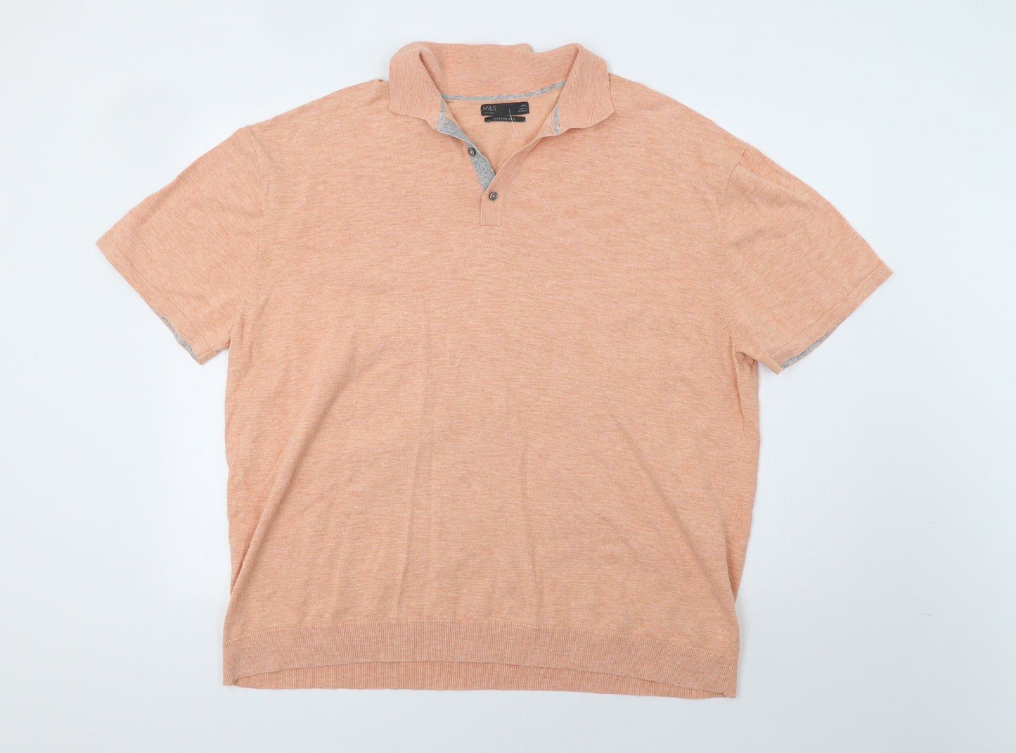 M&S Mens Orange    Polo Size 3XL