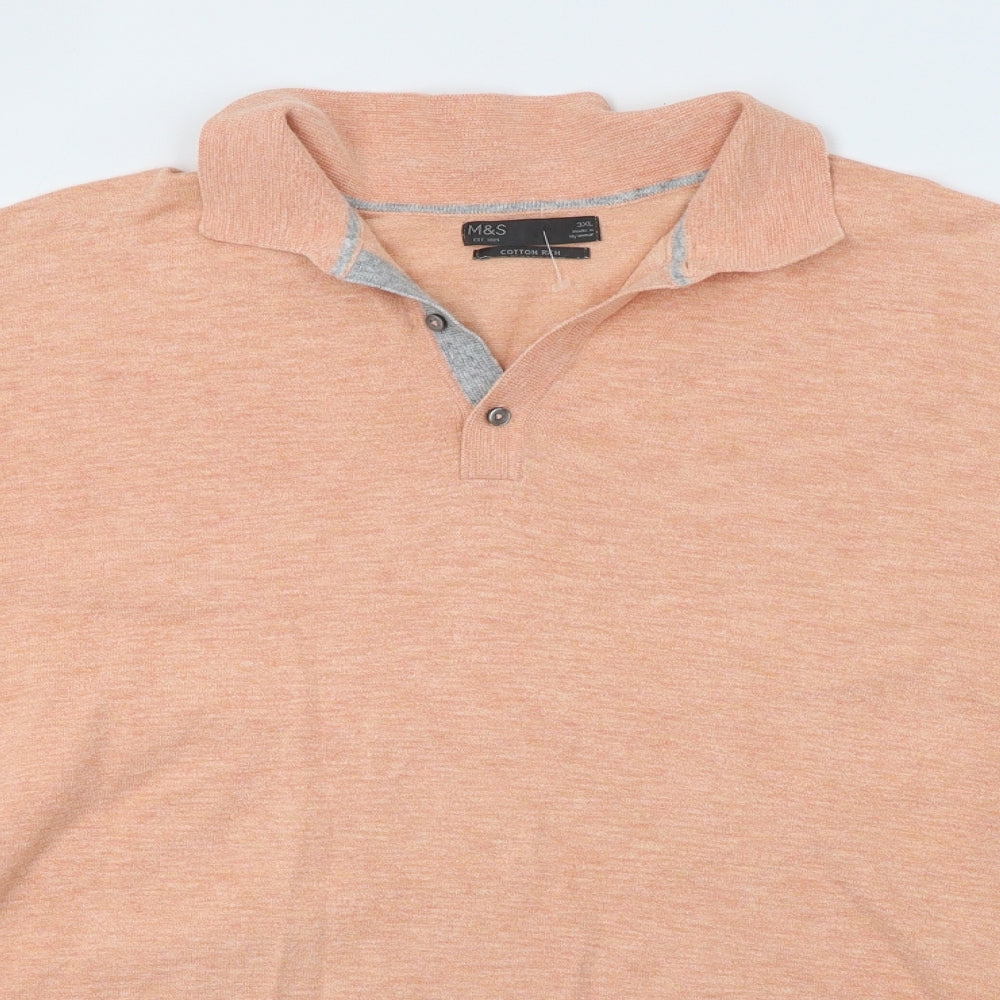 M&S Mens Orange    Polo Size 3XL