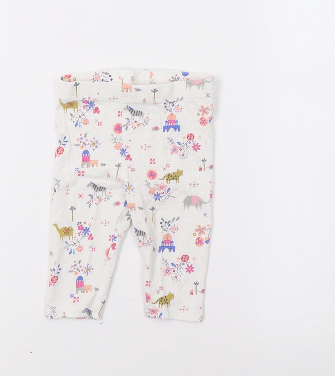 TU Baby White Floral  Jogger Leggings Size 3-6 Months