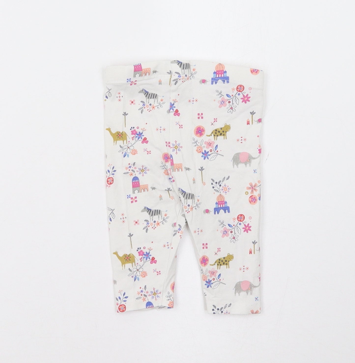 TU Baby White Floral  Jogger Leggings Size 3-6 Months