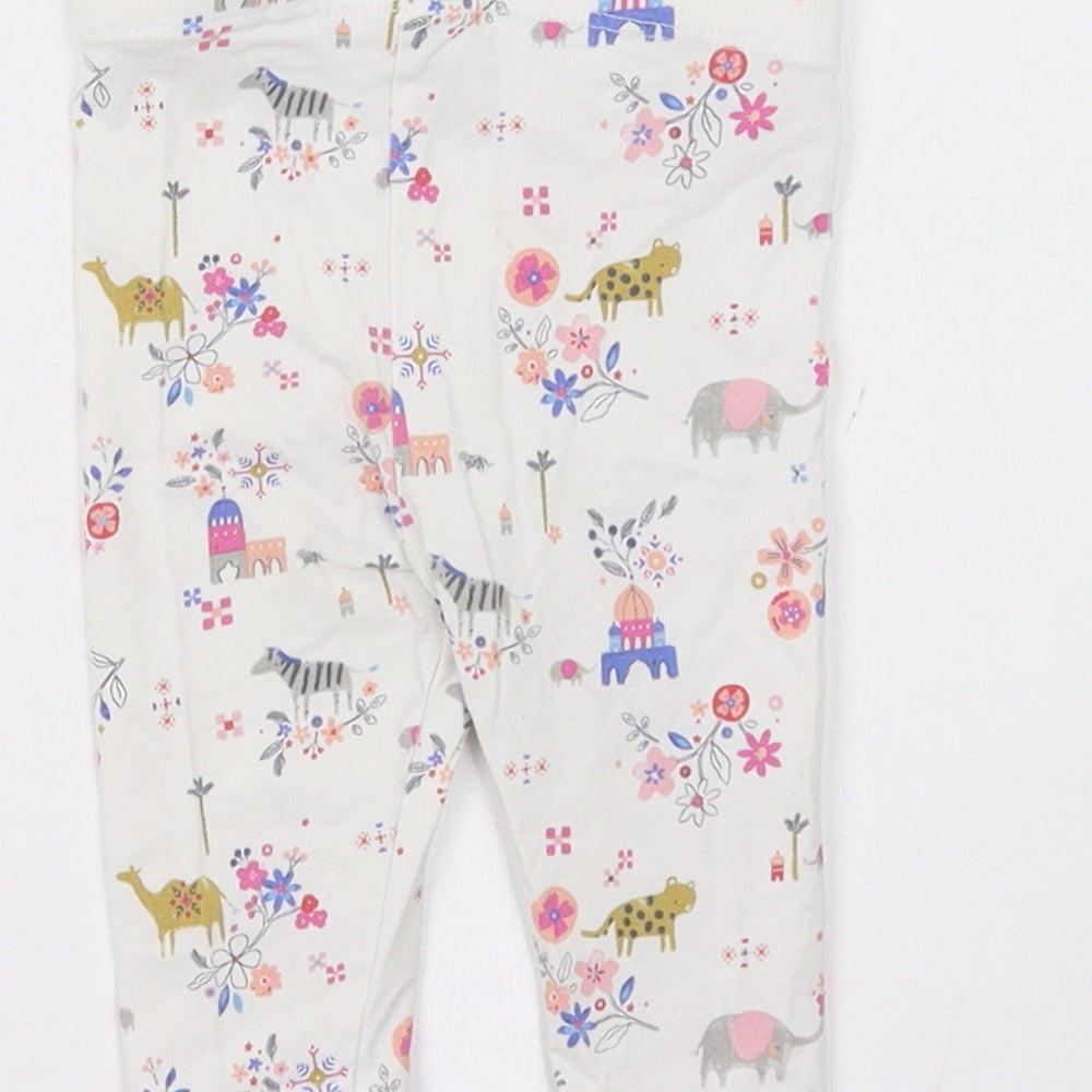 TU Baby White Floral  Jogger Leggings Size 3-6 Months