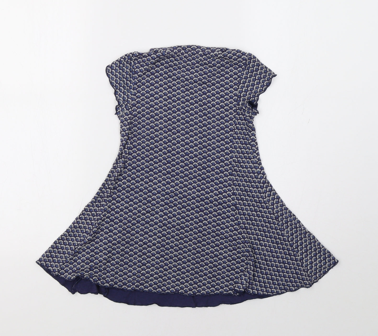M&S Girls Blue Geometric  Fit & Flare  Size 3-4 Years