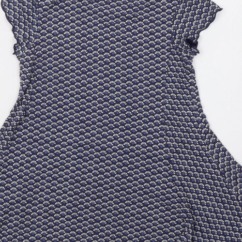 M&S Girls Blue Geometric  Fit & Flare  Size 3-4 Years
