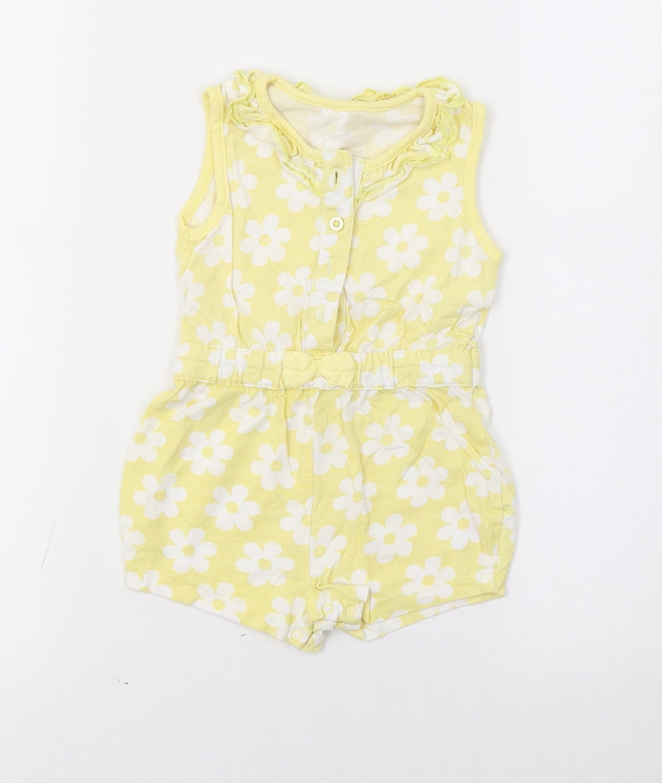 Primark Baby Yellow Floral  Romper One-Piece Size 12-18 Months