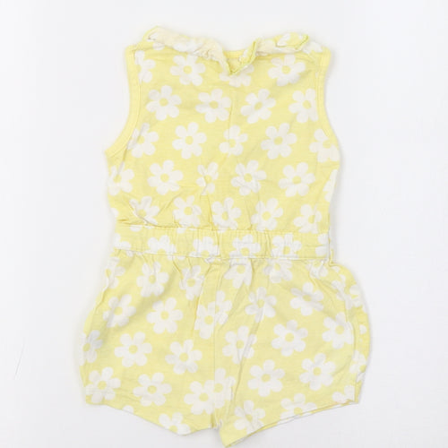 Primark Baby Yellow Floral  Romper One-Piece Size 12-18 Months