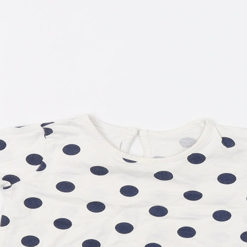 Matalan Baby White Polka Dot  Basic T-Shirt Size 6-9 Months