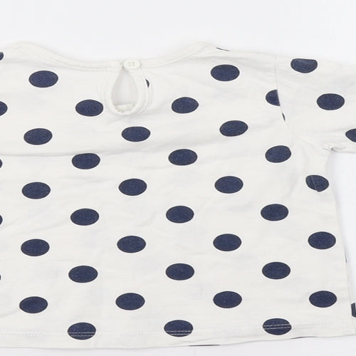 Matalan Baby White Polka Dot  Basic T-Shirt Size 6-9 Months