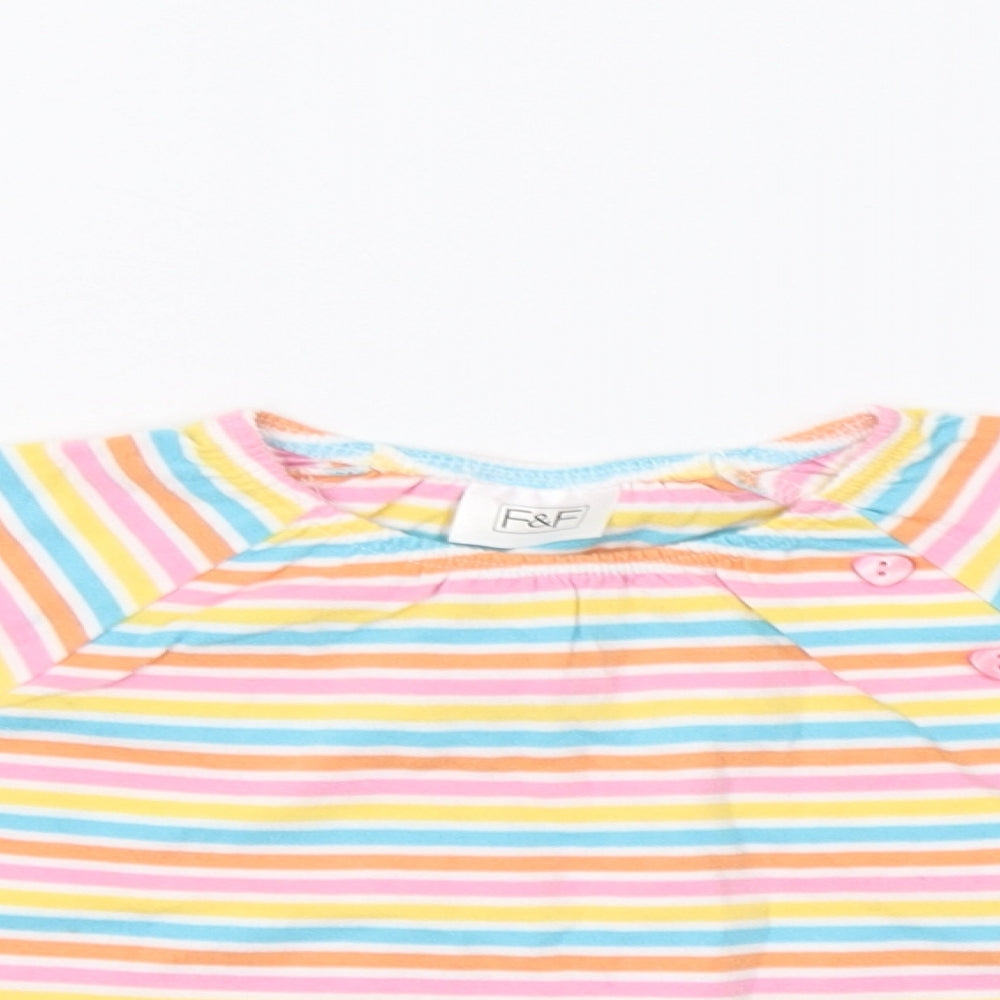 F&F Baby Multicoloured Striped  Basic T-Shirt Size 3-6 Months