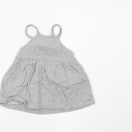 Matalan Baby Grey   Pinafore/Dungaree Dress  Size 3-6 Months