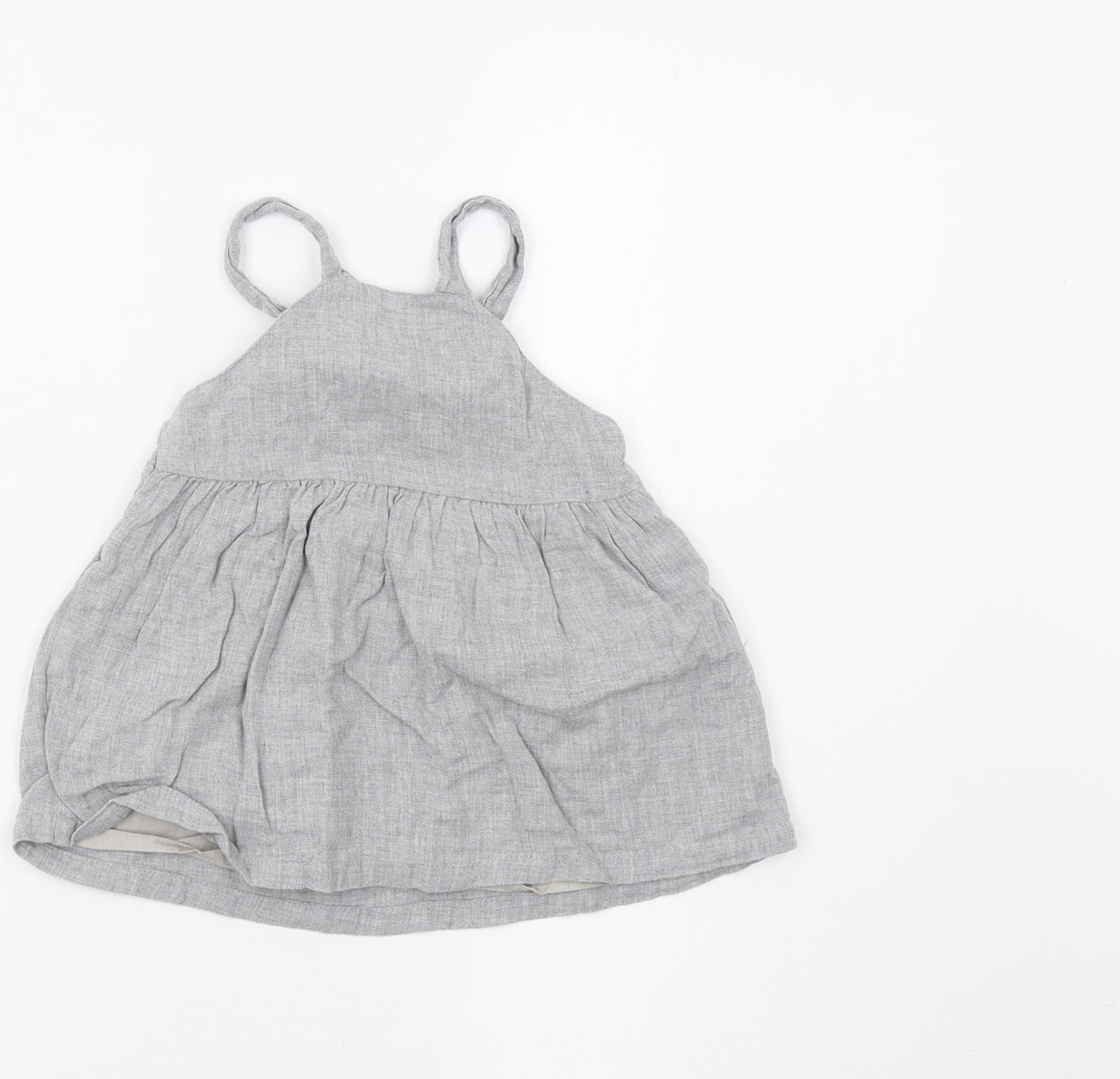 Matalan Baby Grey   Pinafore/Dungaree Dress  Size 3-6 Months