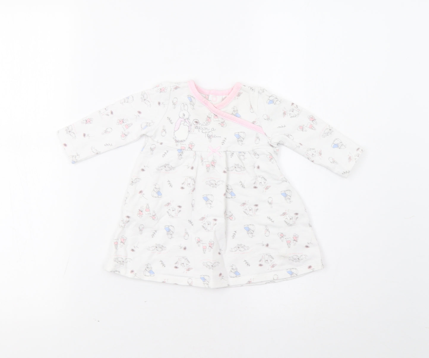 TU  White Floral  Fit & Flare  Size 3-6 Months  - Rabbit
