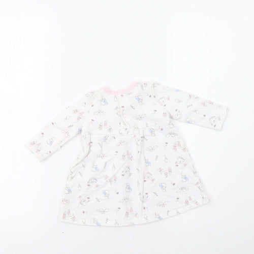 TU  White Floral  Fit & Flare  Size 3-6 Months  - Rabbit
