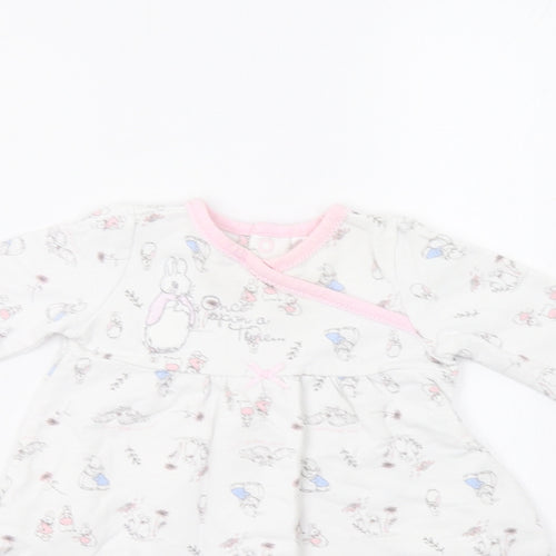 TU  White Floral  Fit & Flare  Size 3-6 Months  - Rabbit