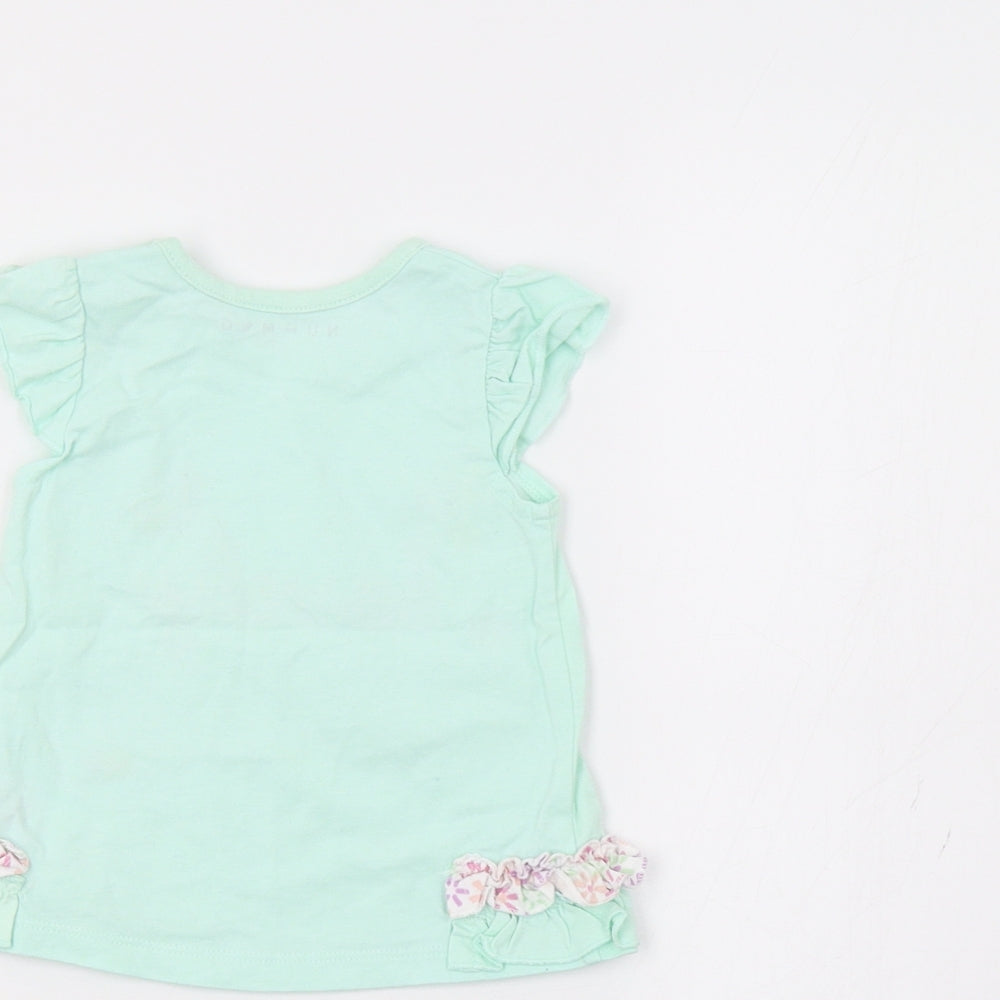 Nutmeg Baby Green Floral  Basic T-Shirt Size 3-6 Months
