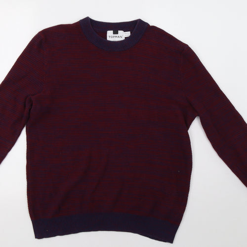Topman Mens Red   Pullover Jumper Size M