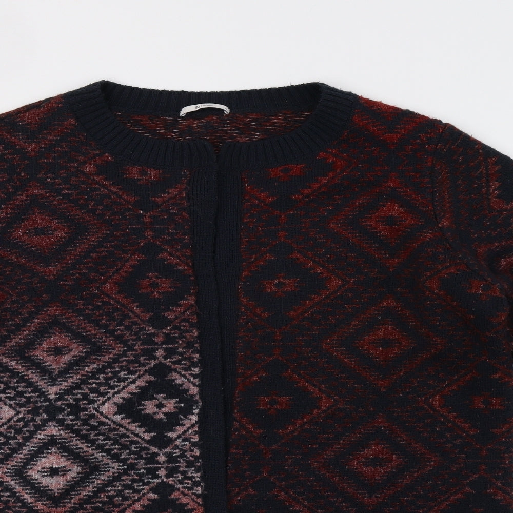 TU Womens Blue Geometric  Cardigan Jumper Size 16