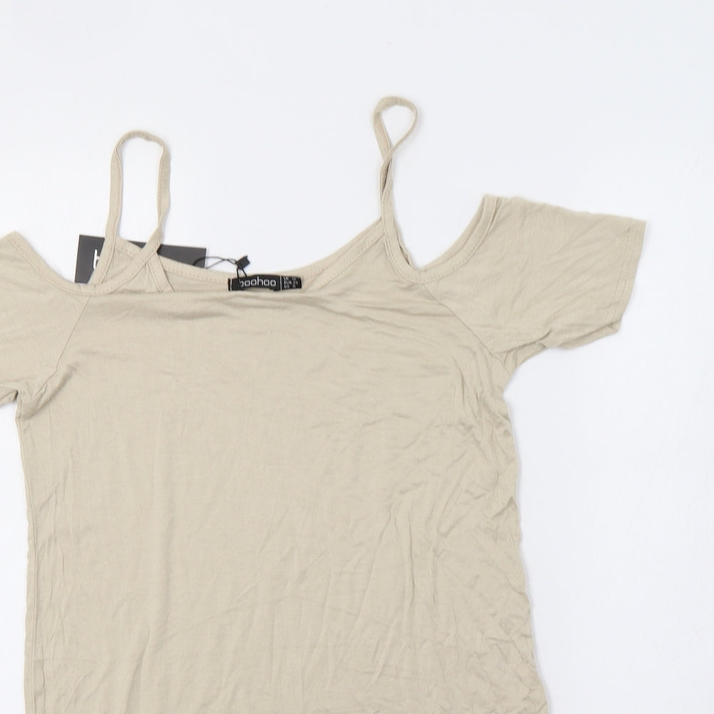 Boohoo Womens Beige   Basic Polo Size 10