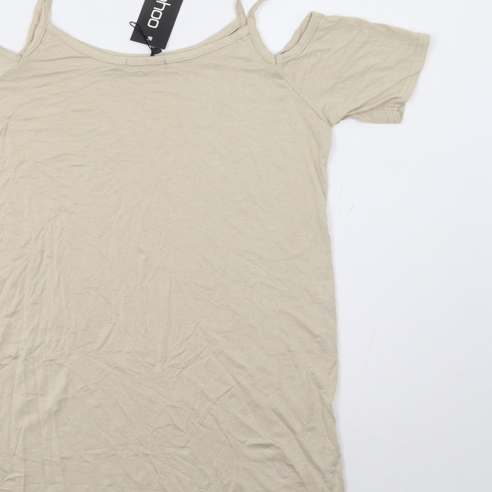 Boohoo Womens Beige   Basic Polo Size 10