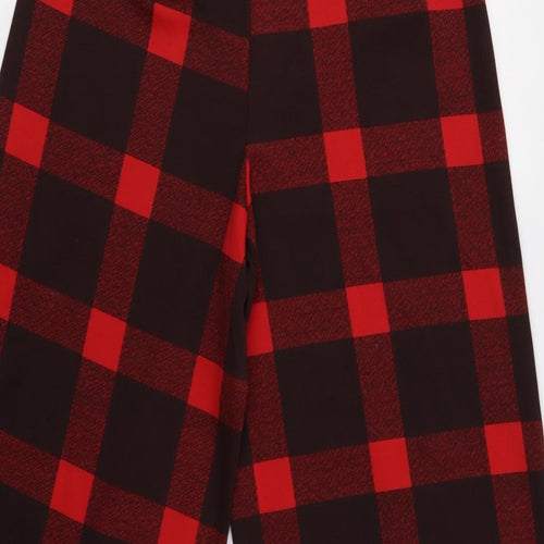 Innocence Womens Red Check  Cropped Trousers Size 16 L23 in