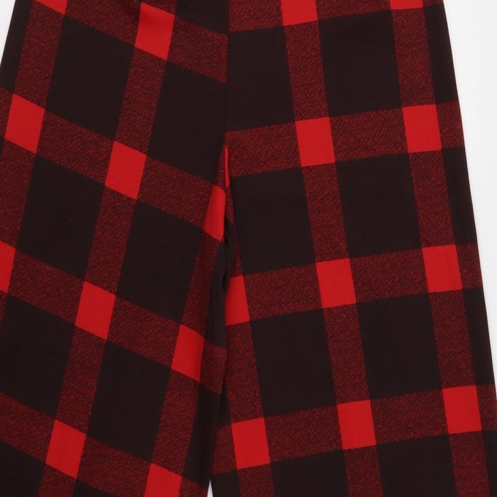 Innocence Womens Red Check  Cropped Trousers Size 16 L23 in