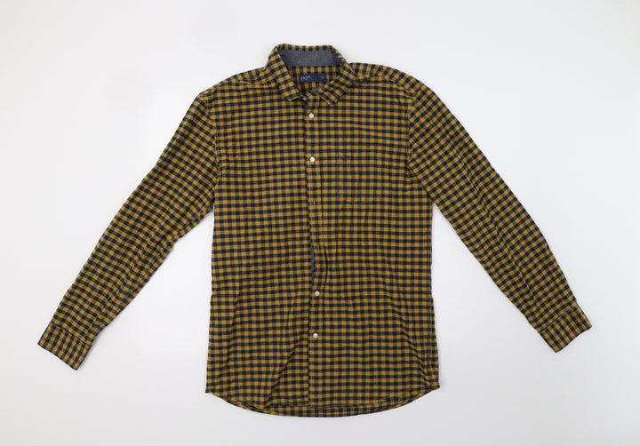 Matalan Mens Yellow Check   Button-Up Size M