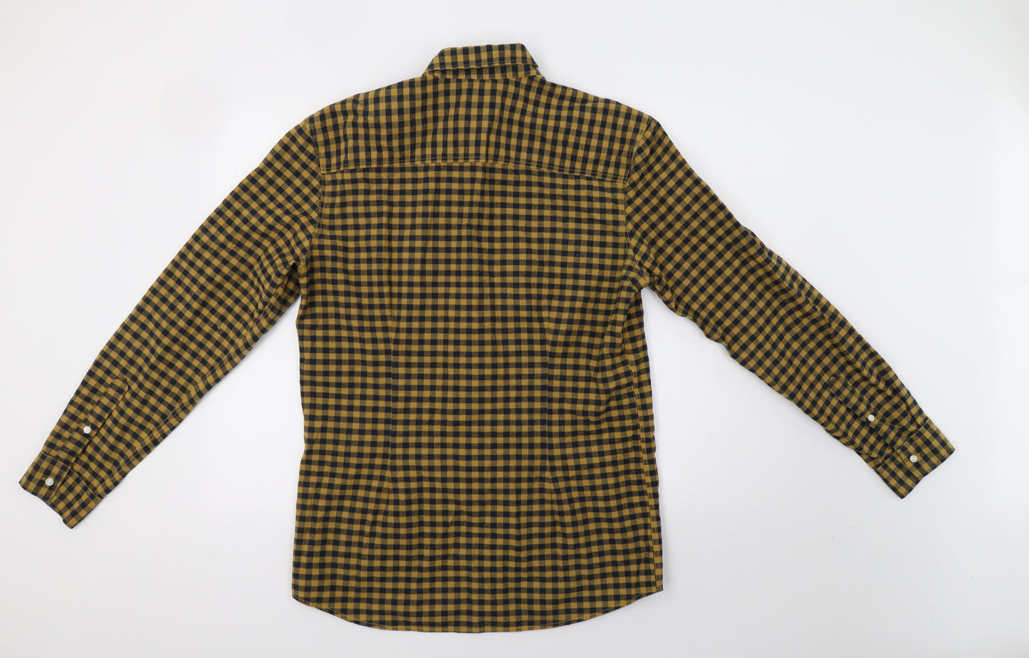Matalan Mens Yellow Check   Button-Up Size M