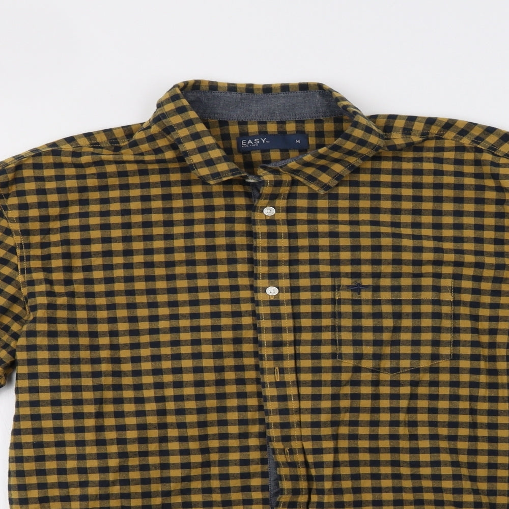 Matalan Mens Yellow Check   Button-Up Size M