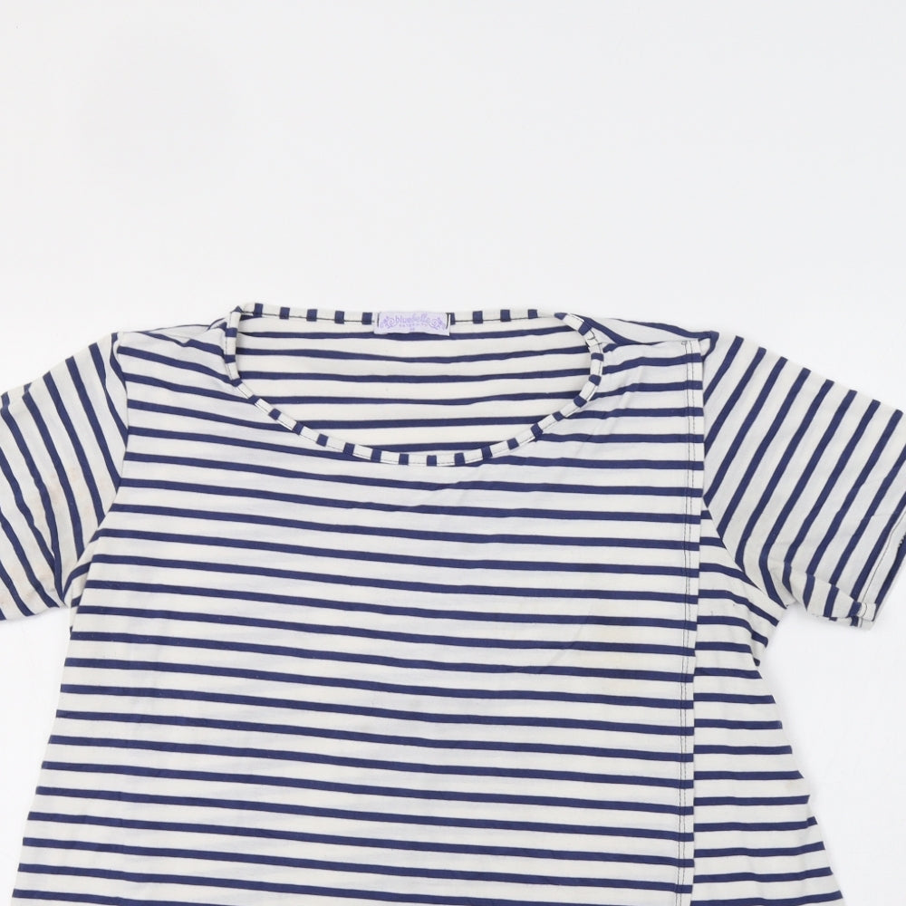 Bluebelle Womens Blue Striped  Basic Blouse Size 14  - Maternity
